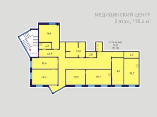 Аренда помещения свободного назначения 178.6 м2 в многофункциональном комплексе, метро Приморская