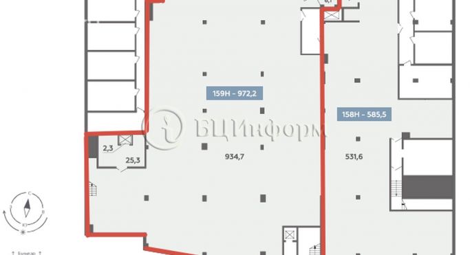 Аренда помещения свободного назначения 972.2 м², бульвар Головнина - фото 1