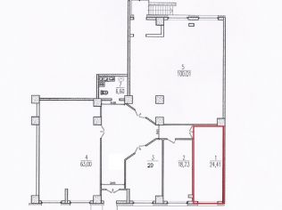 Аренда торгового помещения 24.4 м²