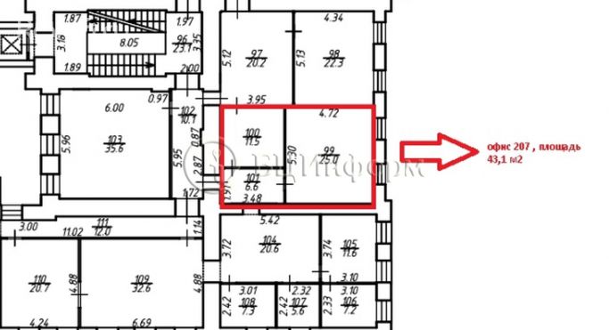 Аренда офиса 43.1 м², Цветочная улица - фото 5