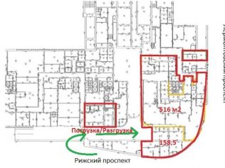 Аренда производственного помещения 500 м2 в производственном комплексе, метро Балтийская