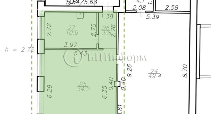 Аренда помещения свободного назначения 48.9 м², 24-я линия Васильевского острова - фото 1