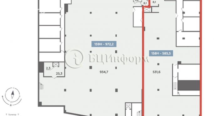 Аренда помещения свободного назначения 578.8 м², бульвар Головнина - фото 1