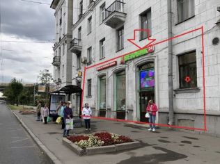 Продажа торгового помещения 124 м2 в жилом доме, метро Нарвская