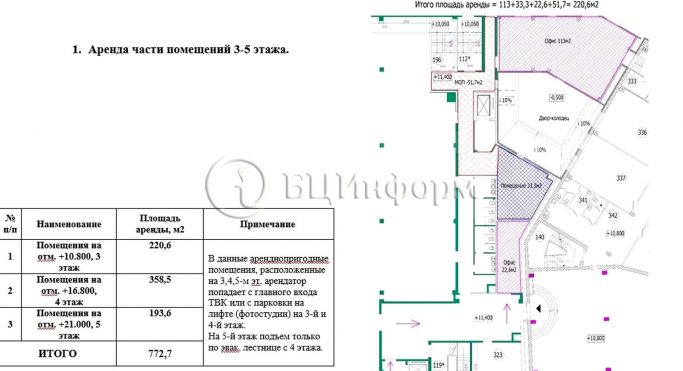 Аренда помещения свободного назначения 772.7 м², площадь Карла Фаберже - фото 3