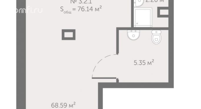 Продажа помещения свободного назначения 76.1 м², Октябрьская набережная - фото 1