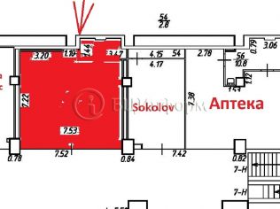 Аренда торгового помещения 61.9 м²
