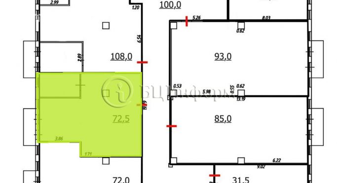 Аренда помещения свободного назначения 72.5 м², Выборгское шоссе - фото 2