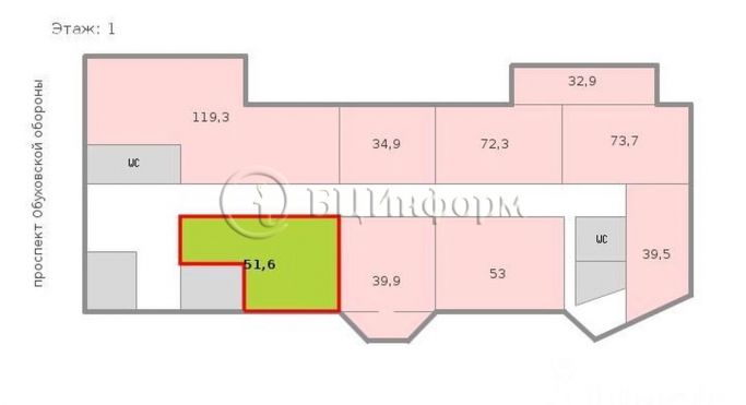 Аренда офиса 51.6 м², проспект Обуховской Обороны - фото 4